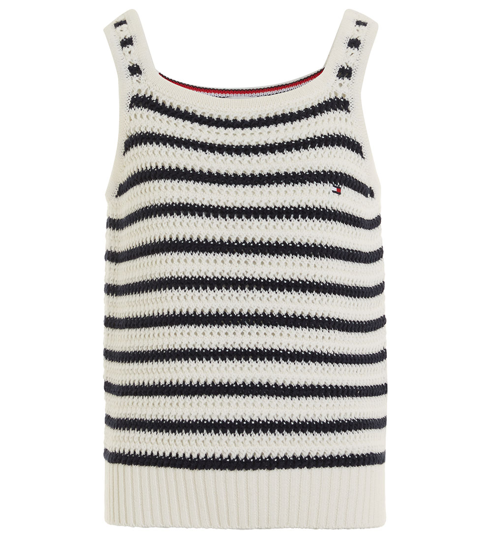 Tommy Hilfiger Topp - Stickad - Stripe Virkning - Calico/Desert 