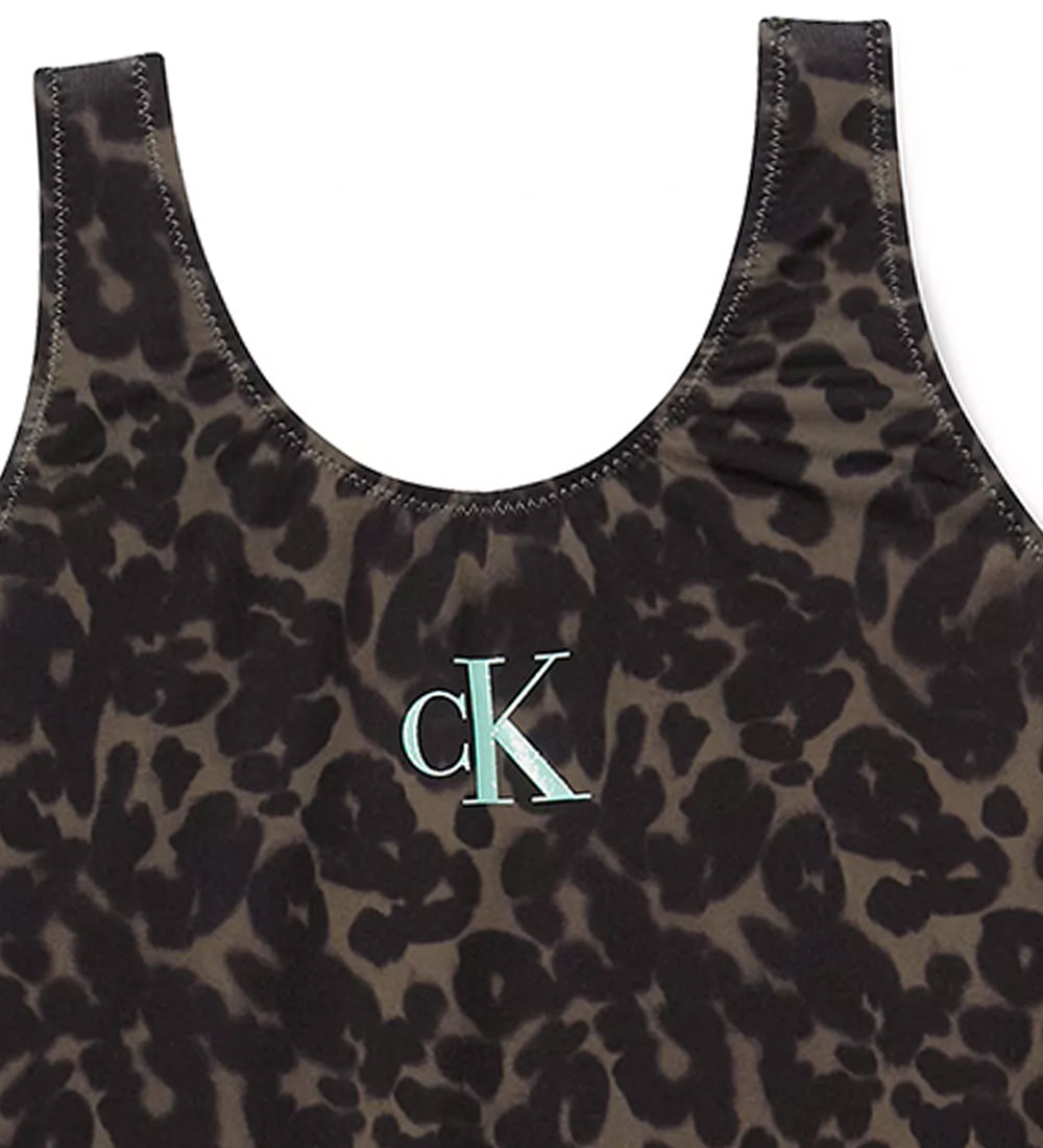 Maillot de Bain Calvin Klein - Leopard Olive En haut