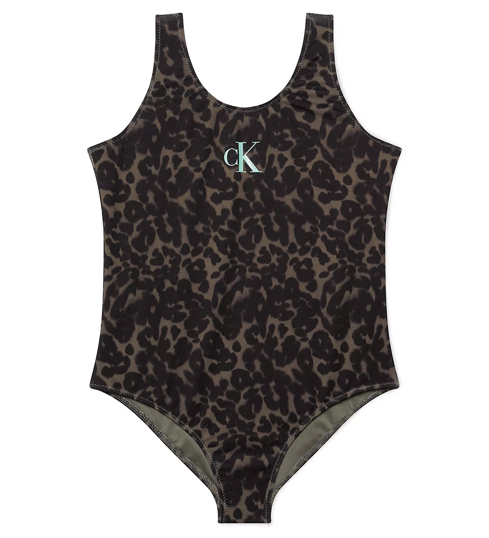 Maillot de Bain Calvin Klein - Leopard Olive En haut