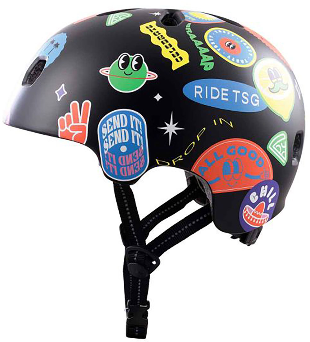 TSG Bicycle Helmet - Meta Graphic Design - Happy Sticker