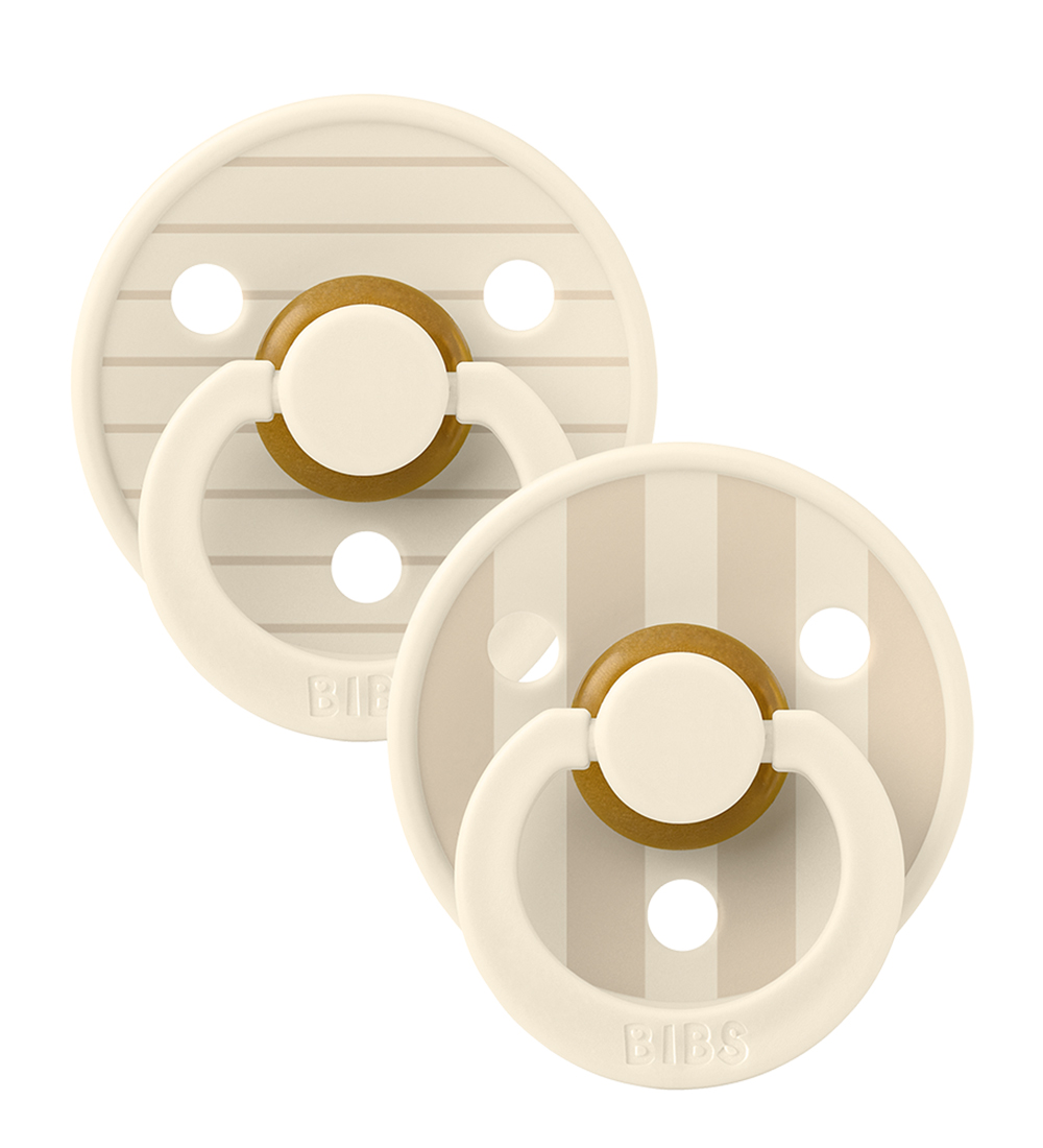 BIBS Colour Pacifiers - 2-Pack - Size 1 - Round - Ivory/Vanilla