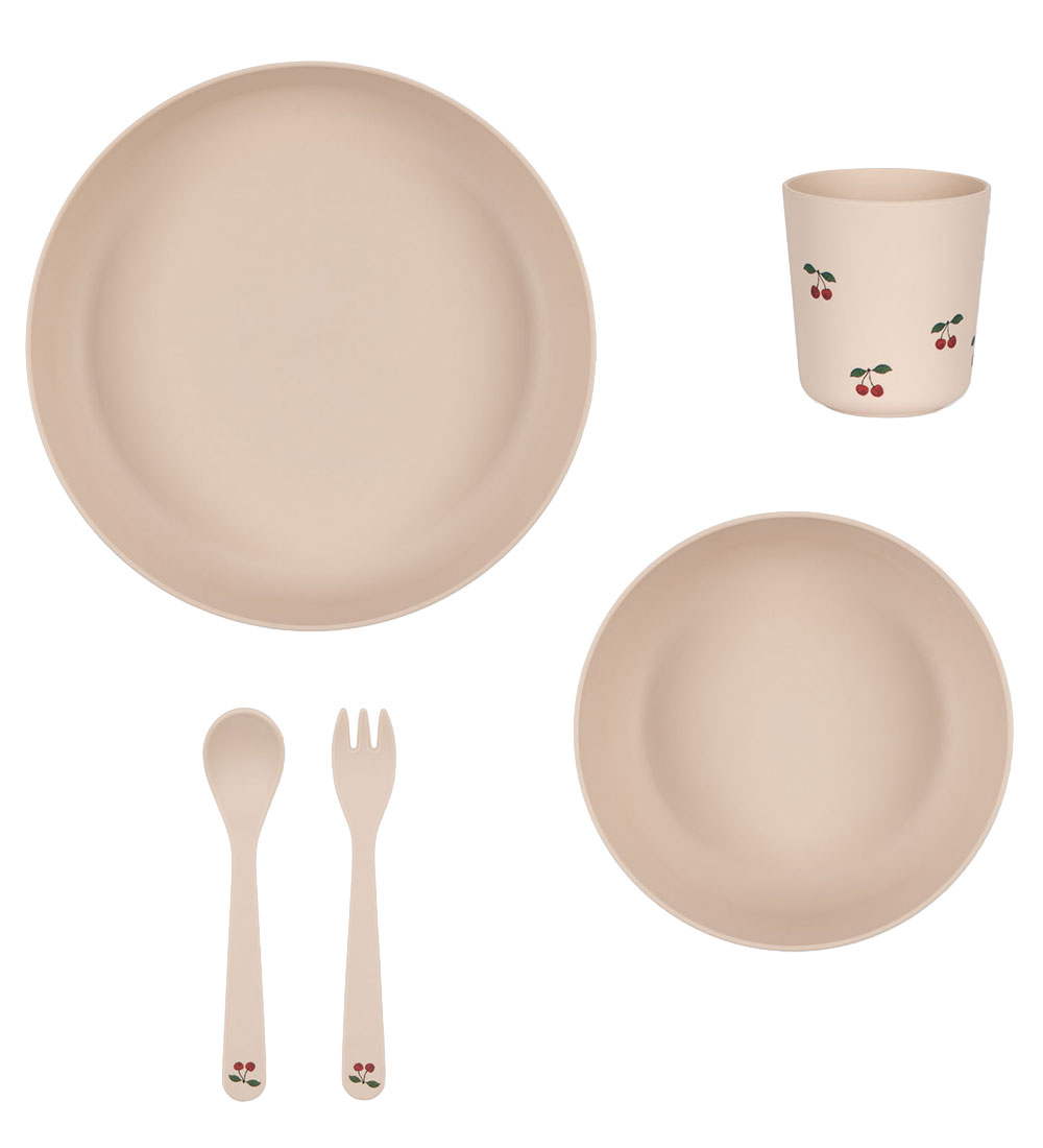 Konges Sløjd Dinner Set - Bioplastic - 5 Parts - Cherry