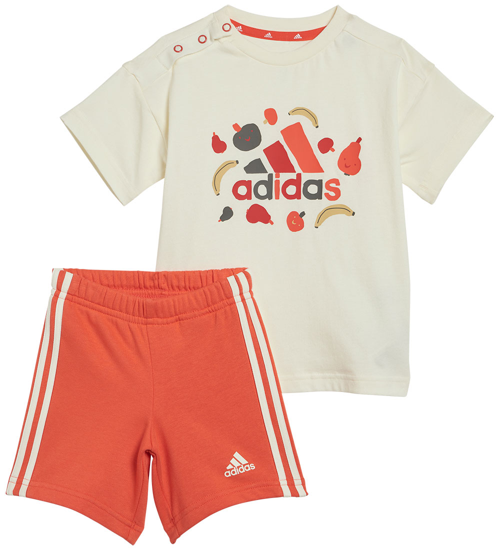 adidas Performance Stuttbuxnasett - I Ávextir T - Hvítt/Rautt