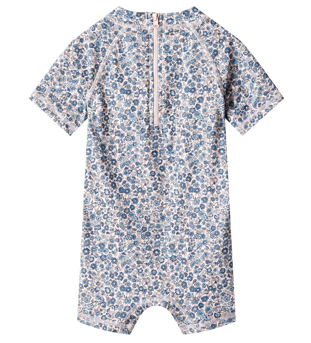 Wheat Coverall Swimsuits - UV40+ - Cas - Blue Flower Meadow