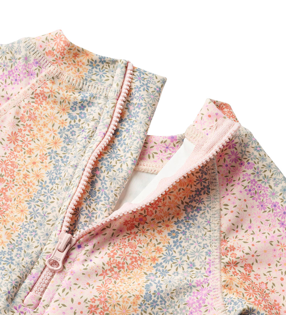Wheat Coverall Swimsuit - UV40+ - Cas - Rainbow Flowers