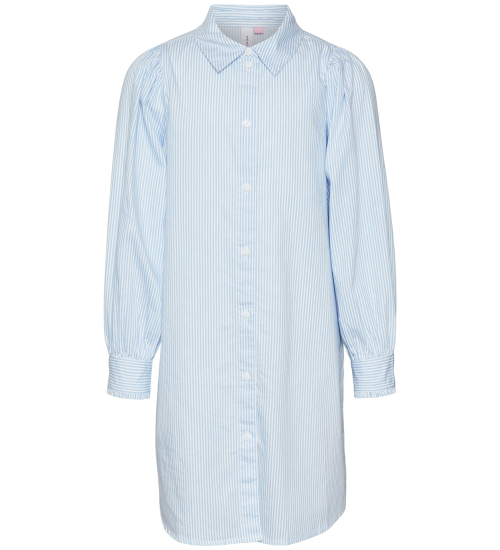 Vero Moda Girl Blusenkleid - VmPinny - Bright White/Vista Blue