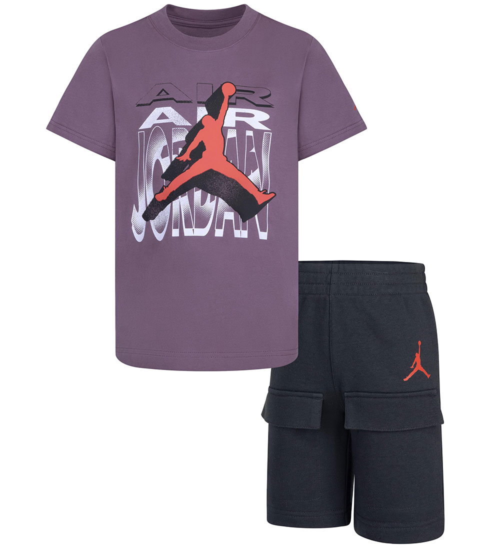 Jordan Shorts Set - Air 3D FT - Schwarz/Lila