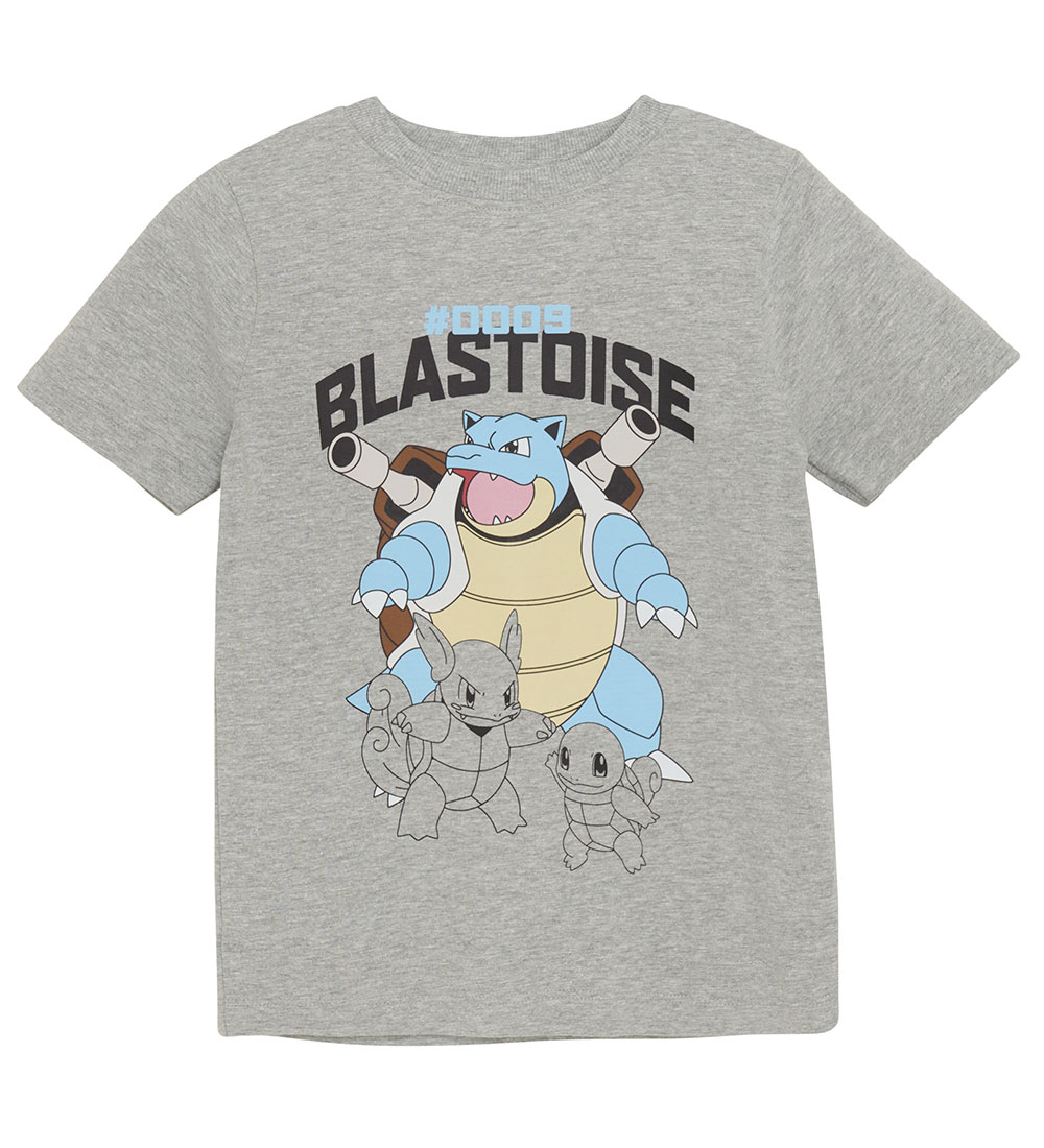 Minymo Stuttermabolur - Pokémon - Grey Melange