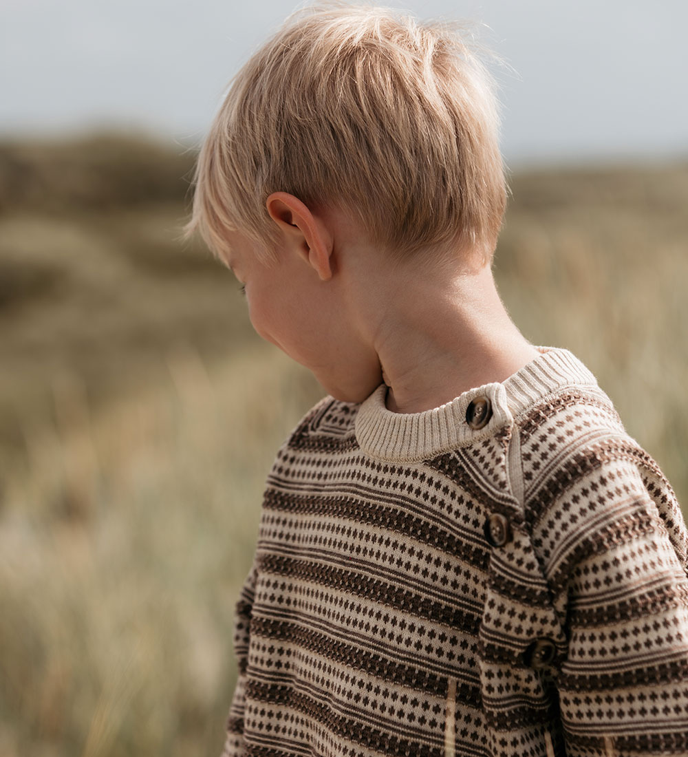Petit Piao Blússa - Prjónað - Light Nordic - Off White/Brown Mel