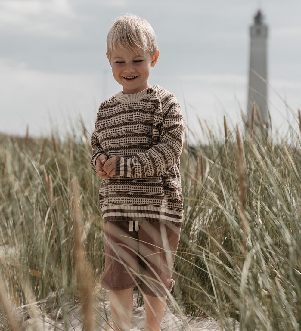 Petit Piao Blússa - Prjónað - Light Nordic - Off White/Brown Mel