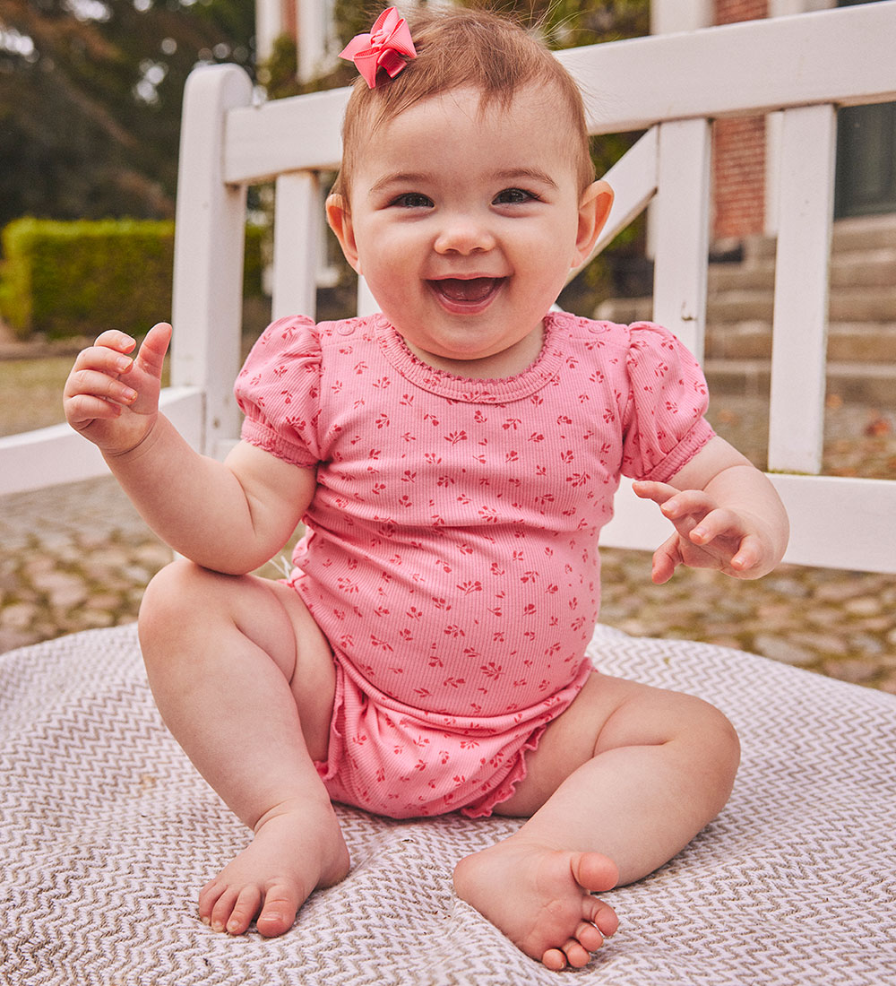 Hust and Claire Bodysuit s/s - Waffle Fabric - HCBitt - Flamingo