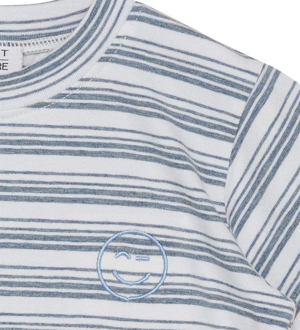 Hust and Claire T-shirt - HCArthur - Blue Fog Melange w. Stripes