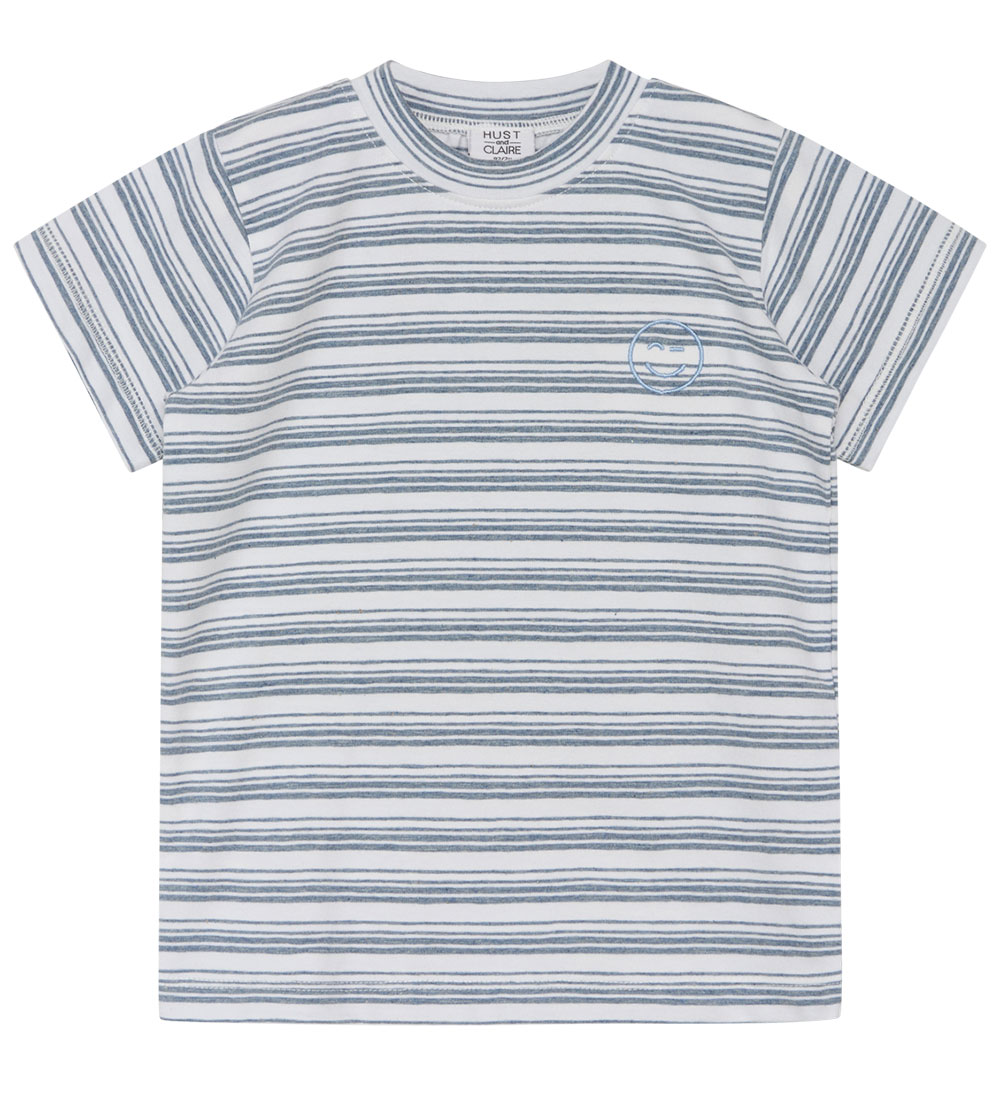 Hust and Claire T-shirt - HCArthur - Blue Fog Melange w. Stripes