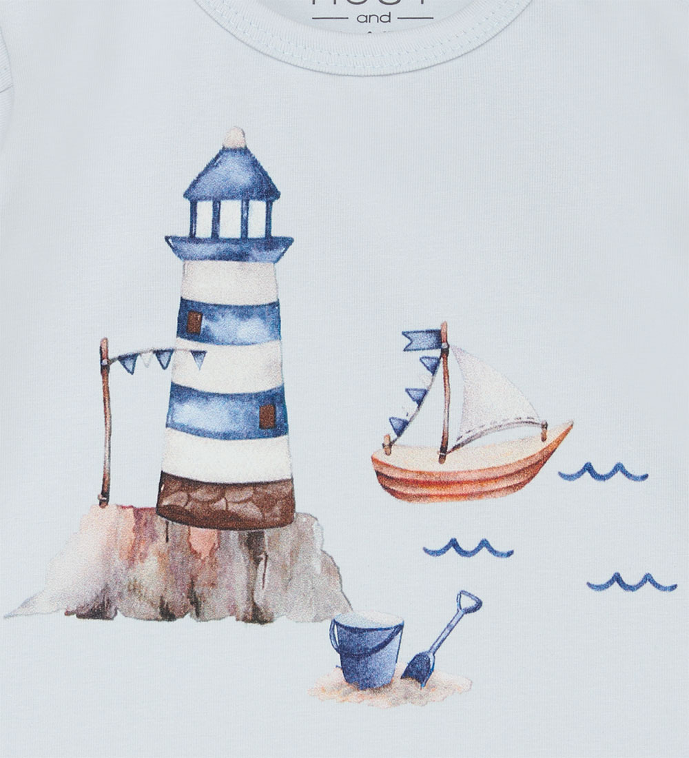 Hust and Claire Bodysuit s/s - HCBob - Air Blue w. Print