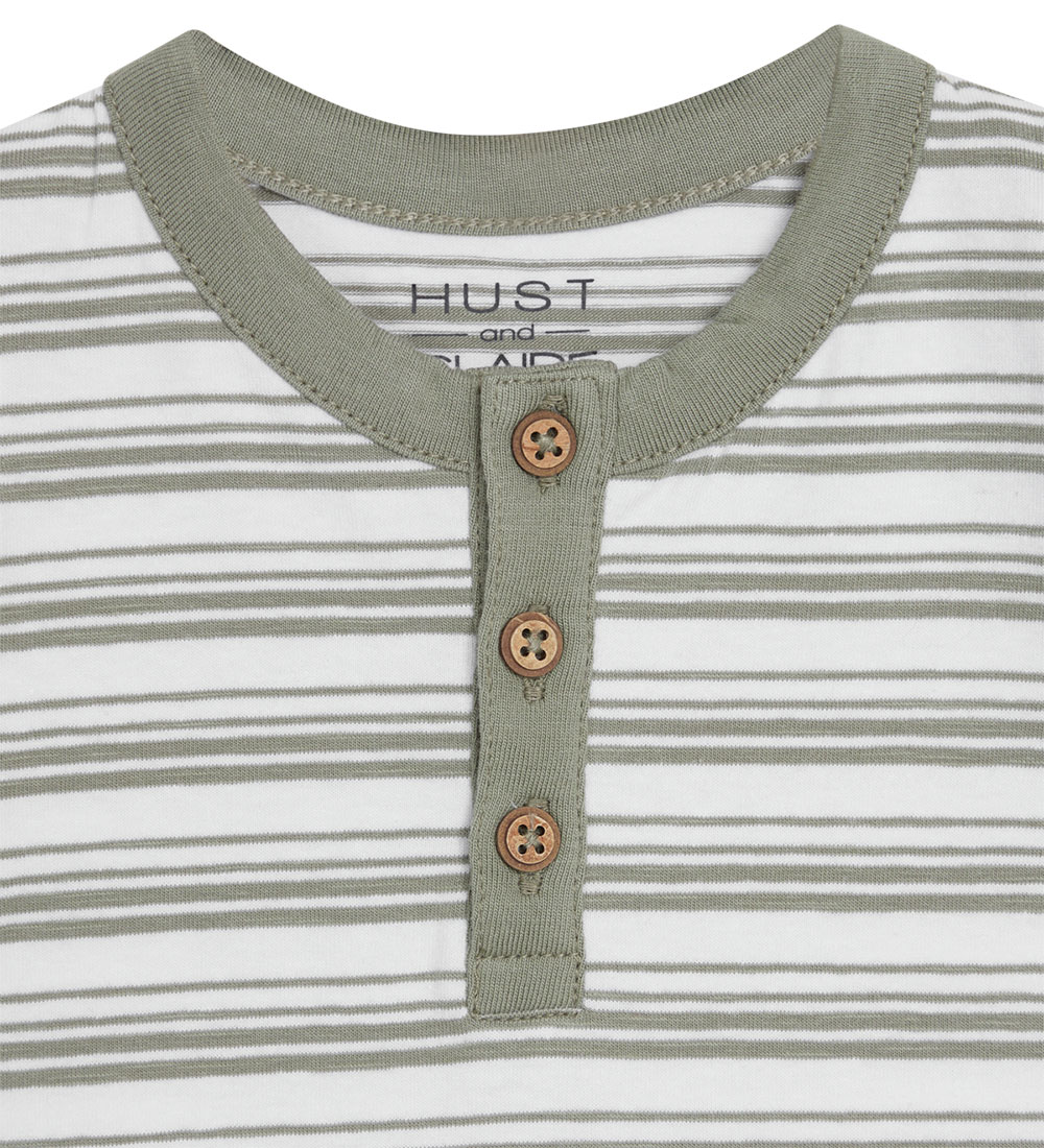 Hust and Claire Bodysuit s/s - HCBob - Jade Green w. Stripes