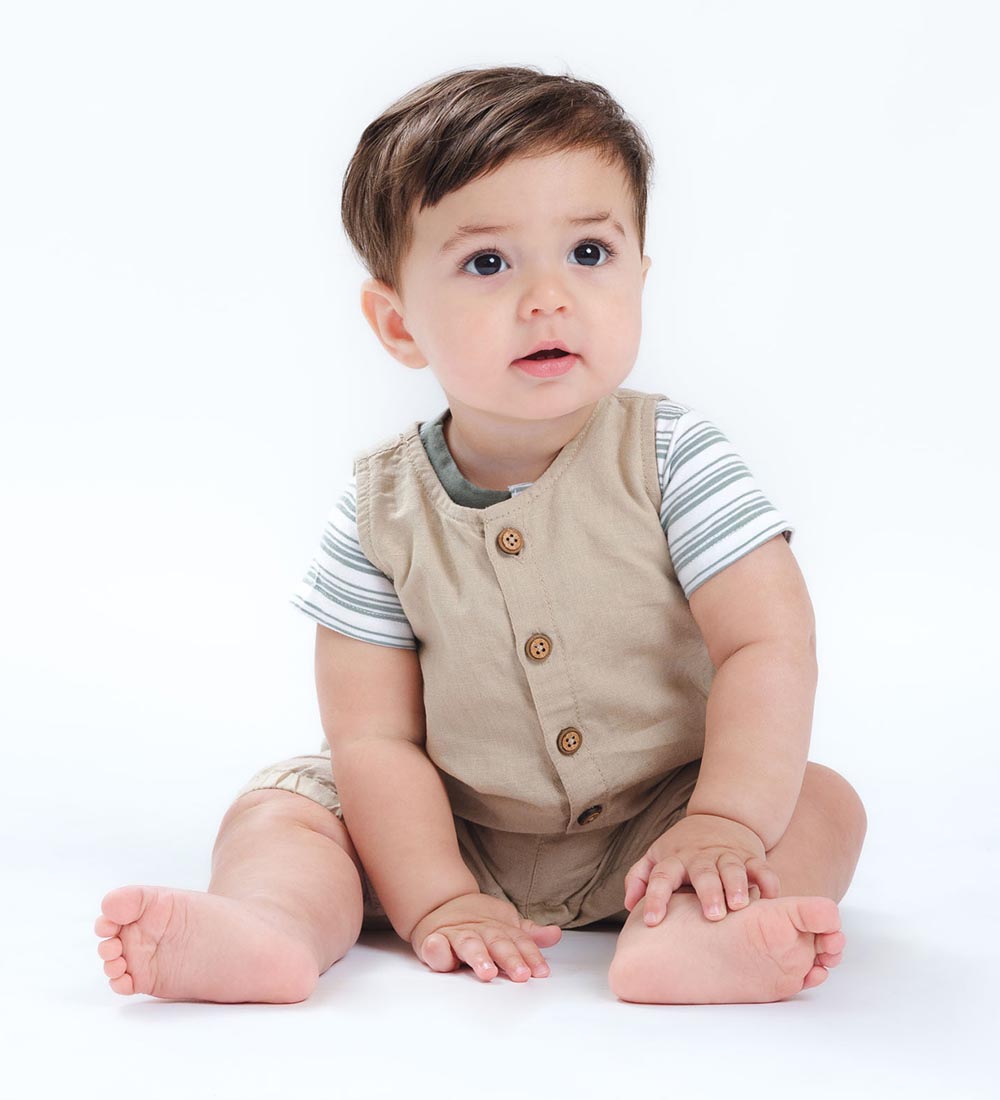 Hust and Claire Bodysuit s/s - HCBob - Jade Green w. Stripes
