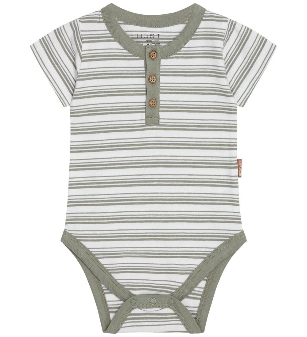 Hust and Claire Bodysuit s/s - HCBob - Jade Green w. Stripes