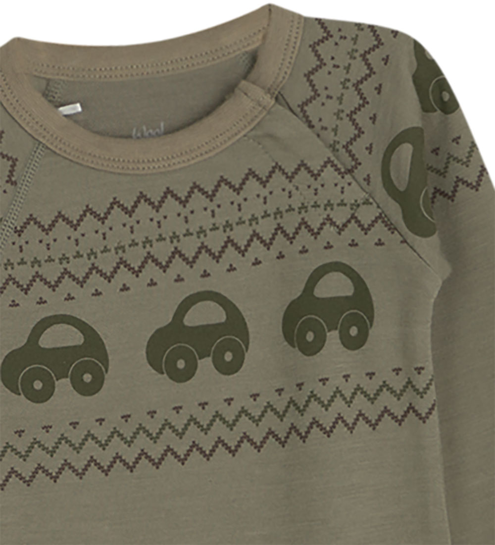 Hust and Claire Bodysuit l/s - Wool/Bamboo - Basti - Khaki