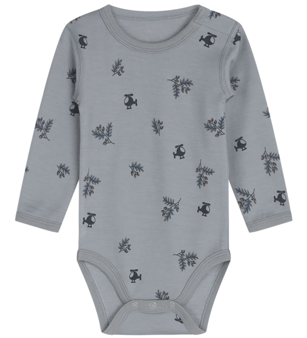 Hust and Claire Bodysuit l/s - Wool/Bamboo - Baloo-HC - Blue Win