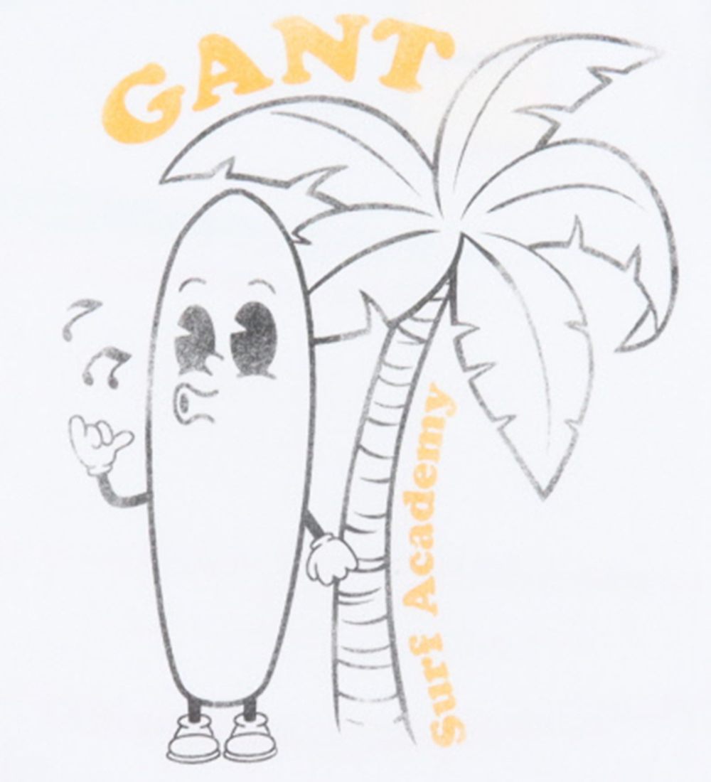 GANT T-shirt - Surf Academy - Vit