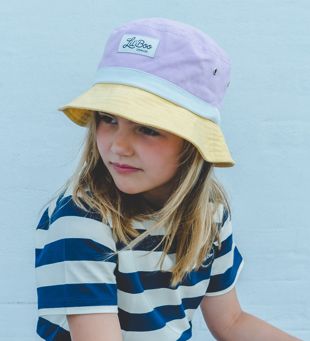 Lil' Boo Copenhagen Bucket Hat - Block Light Purple/Yellow