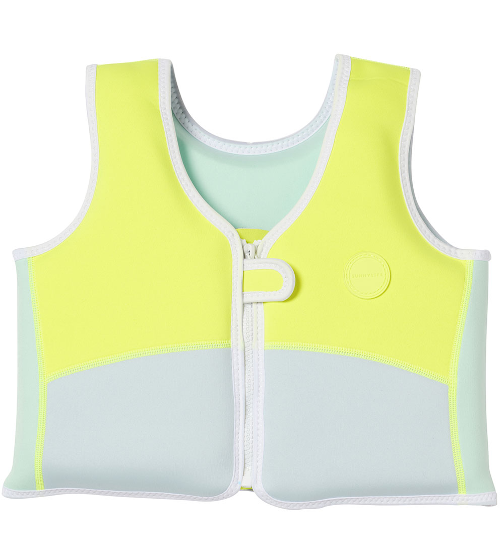 SunnyLife Simväst - Salty the Shark - 3-6 år - Aqua Neon Yell