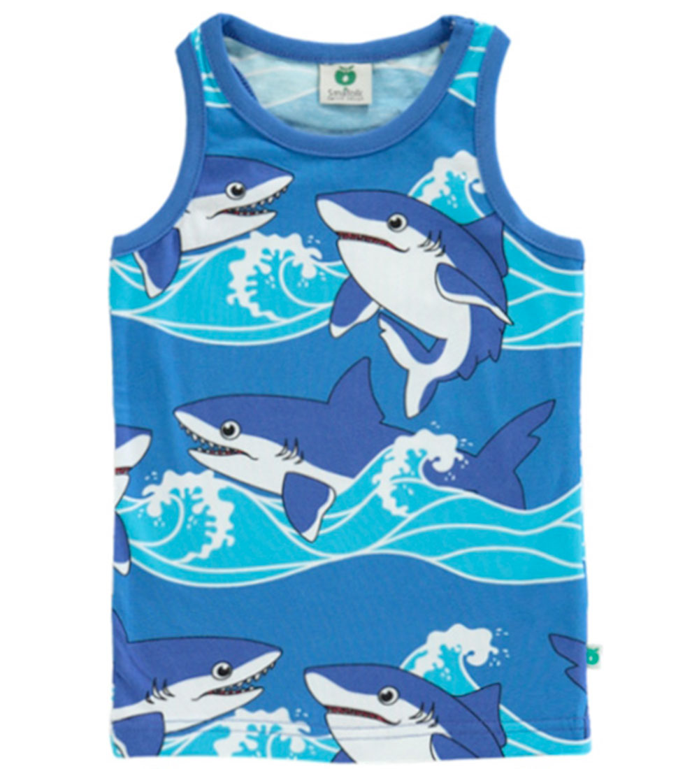 Småfolk Set - Tanktop/Shorts - Brilliant Blue w. Sharks