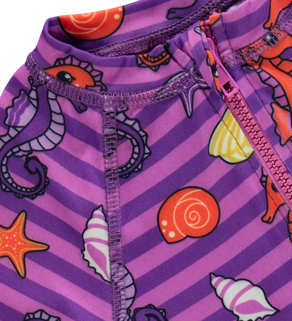 Småfolk Schwimmanzüg - UV50+ - Spring Pink m. Seepferdchen