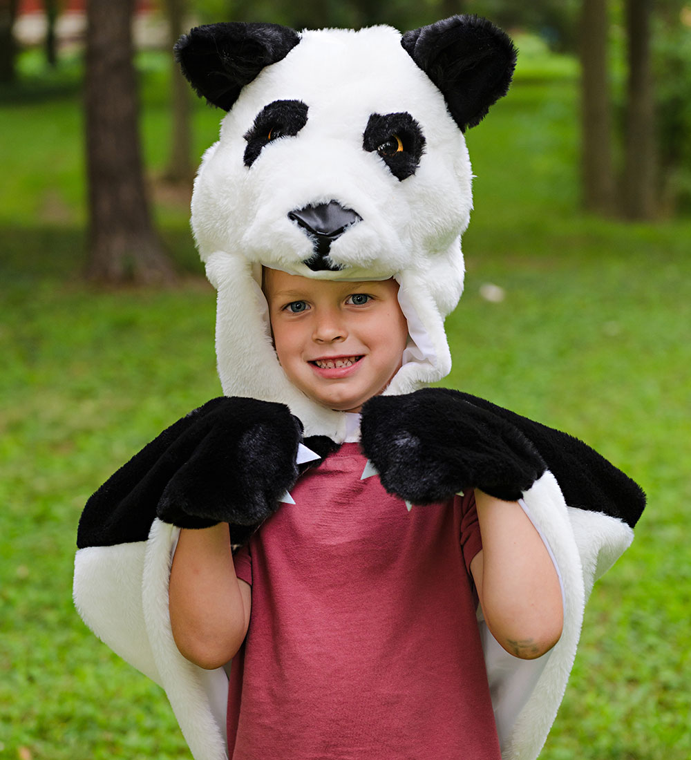Costumes Great Pretenders - Cape - Panda - Blanc/Noir