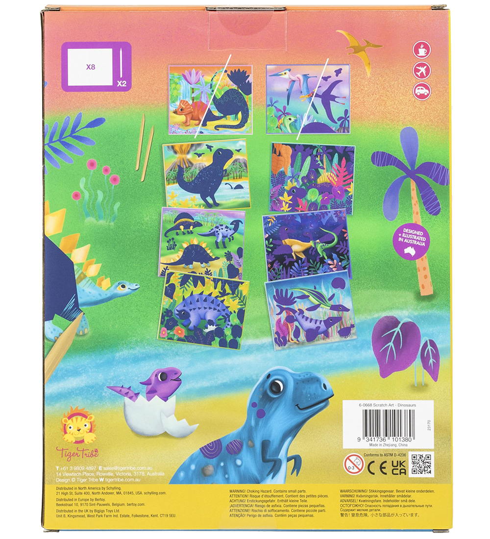 Tiger Tribe Scratch cards - 8 pcs - Dinosaur