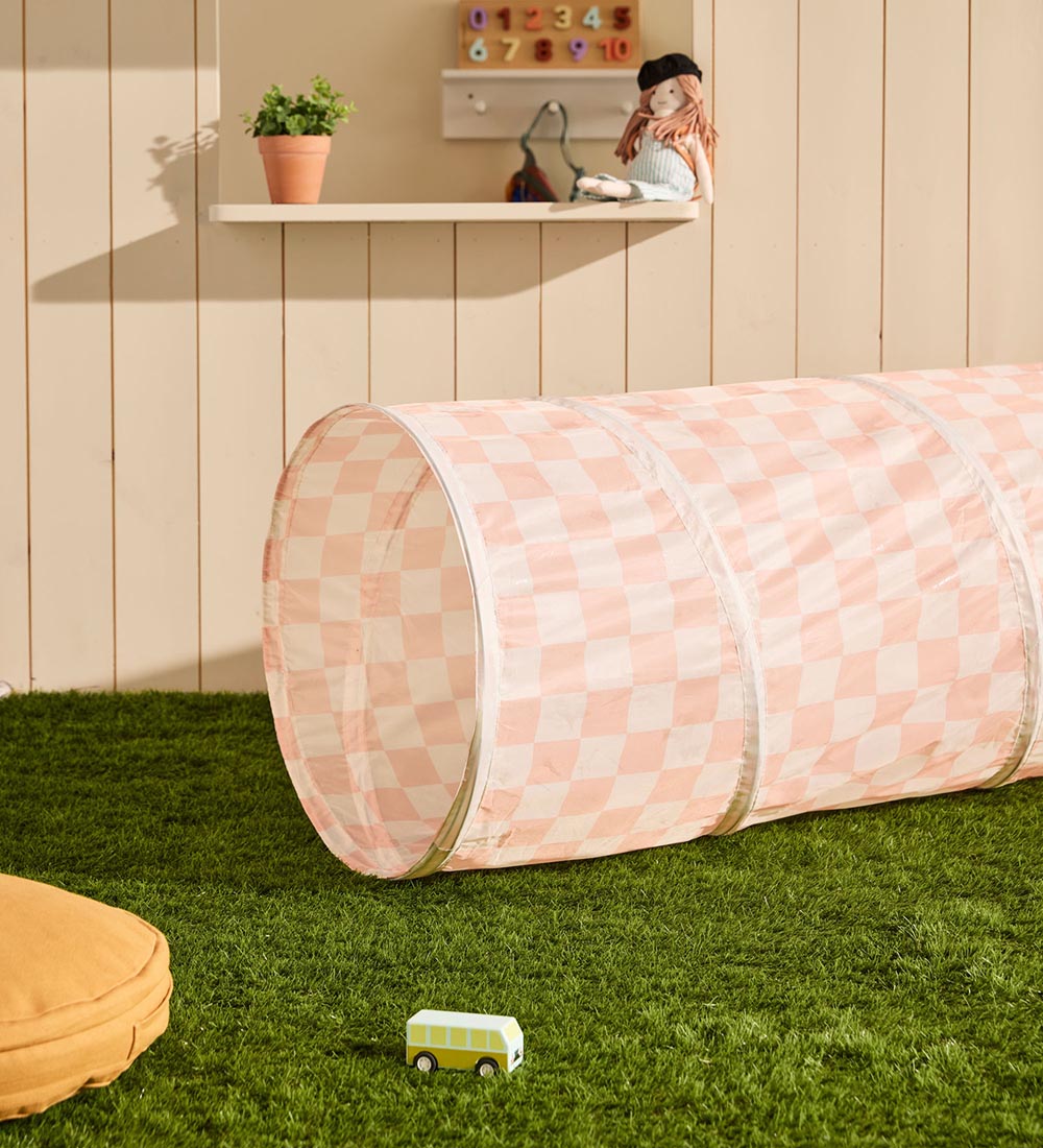 Kids Concept Play tunnel - 180 cm - Apricot Checs