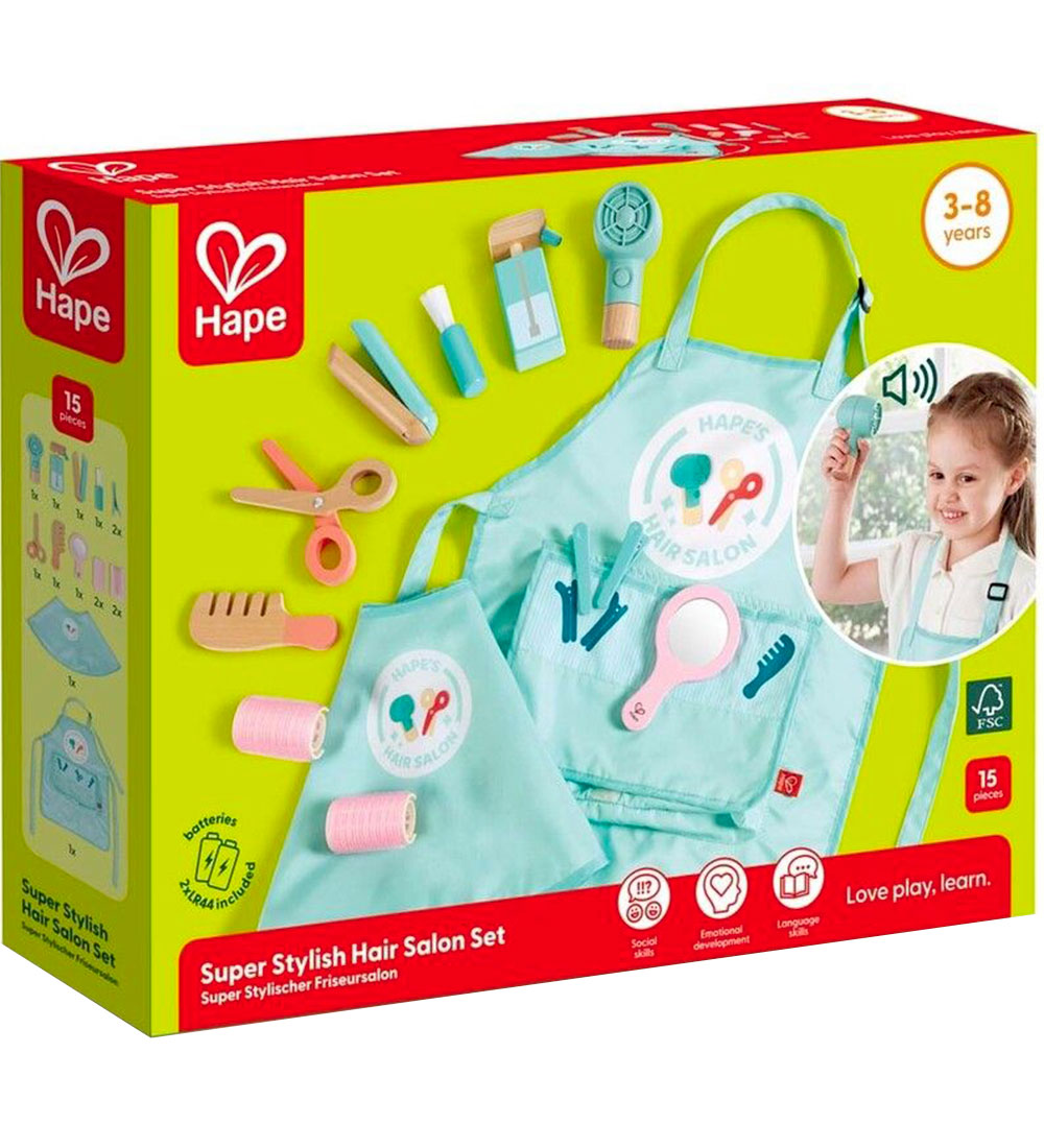 Hape Hair Dresser Kit w. Sound - Hair Salon Set
