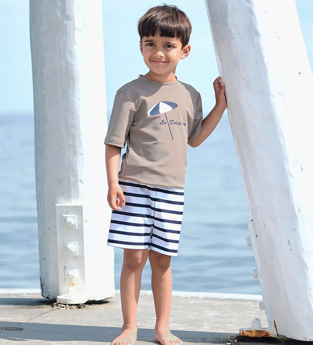 Petit Crabe Swim Top - Snowy - UV50+ - Taupe