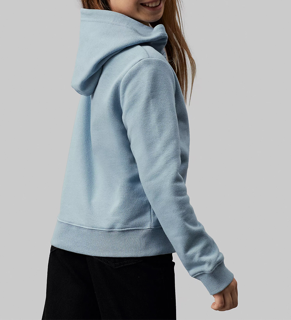 Calvin Klein Hoodie - Monogram Mini Märke - blekt Denim