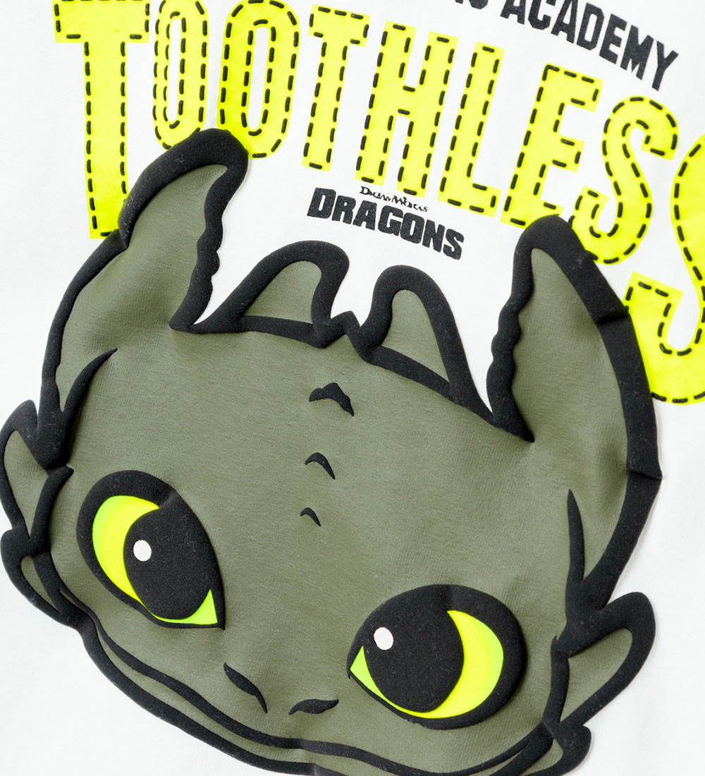 Name It T-Shirt - NmmApron Dragons - Bright White m. Ohnezahn