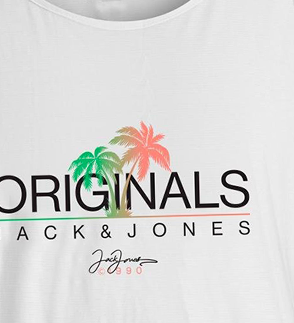 Jack & Jones Tanktop - JorCasey - Bright White w. Palmer