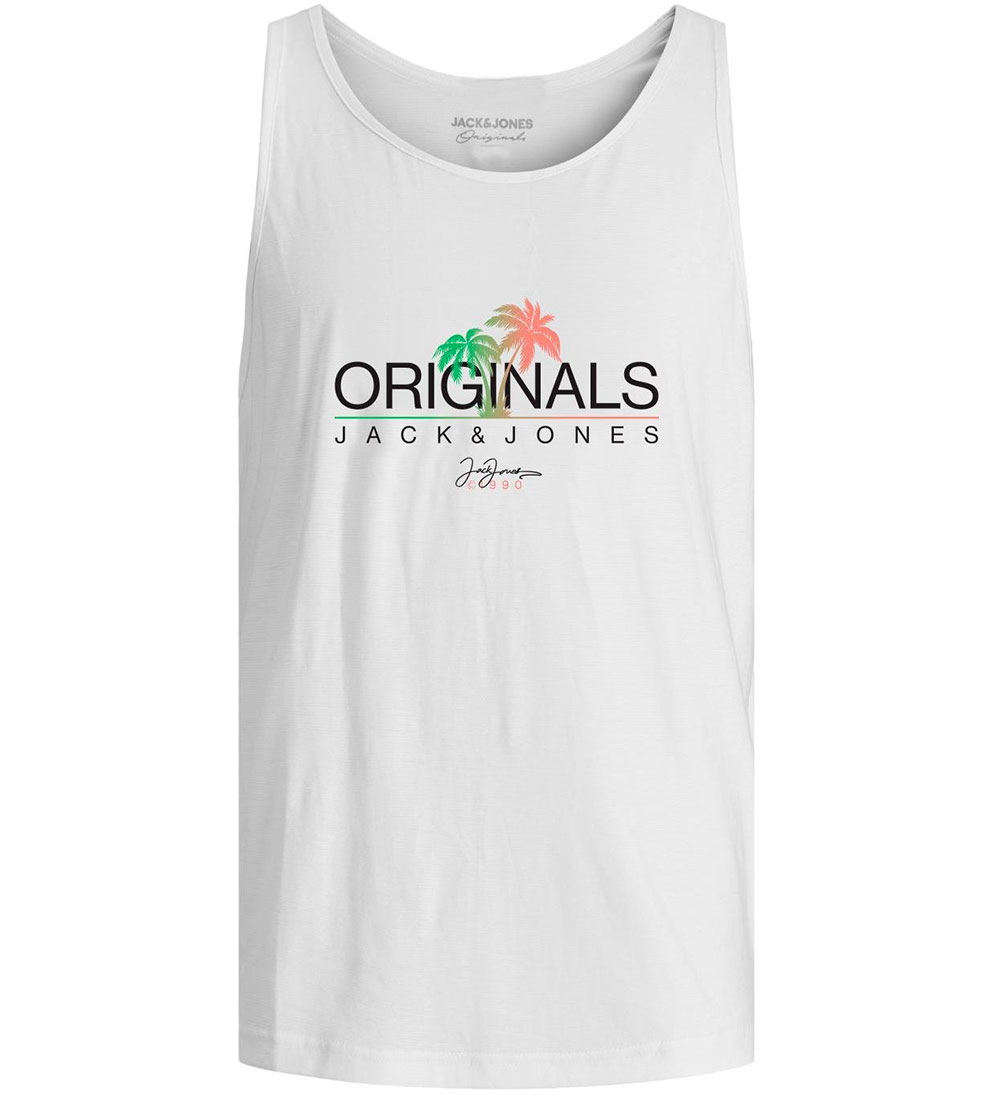 Jack & Jones Tanktop - JorCasey - Bright White w. Palmer