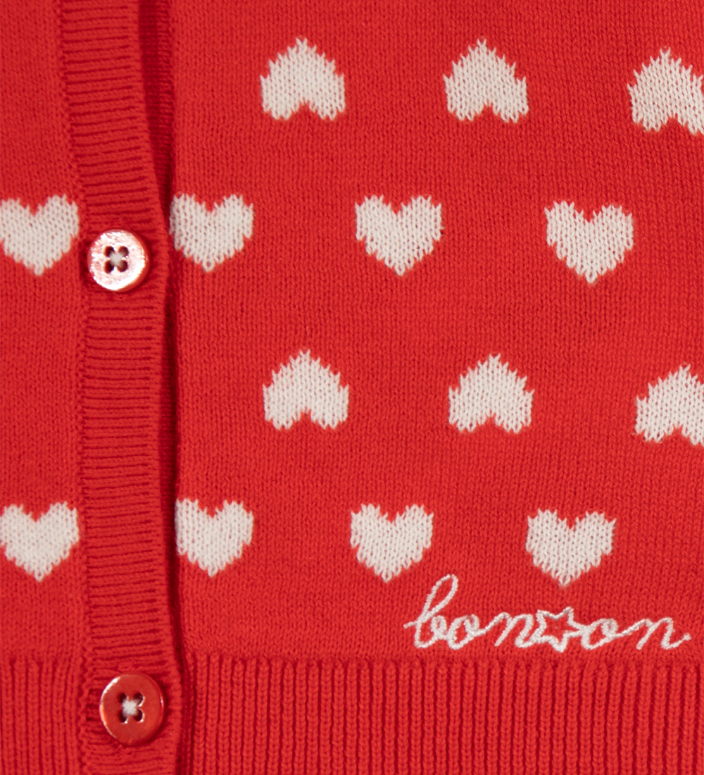 Bonton Cardigan - Knitted - Lilet Maille - Coeur Rouge