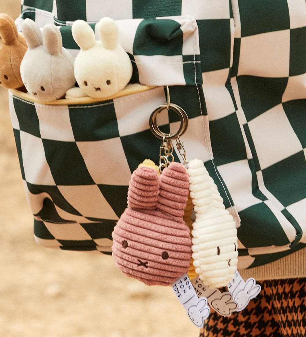 Bon Ton Toys Keychain - 10 cm - Miffy Flat - Corduroy Dusty Ros
