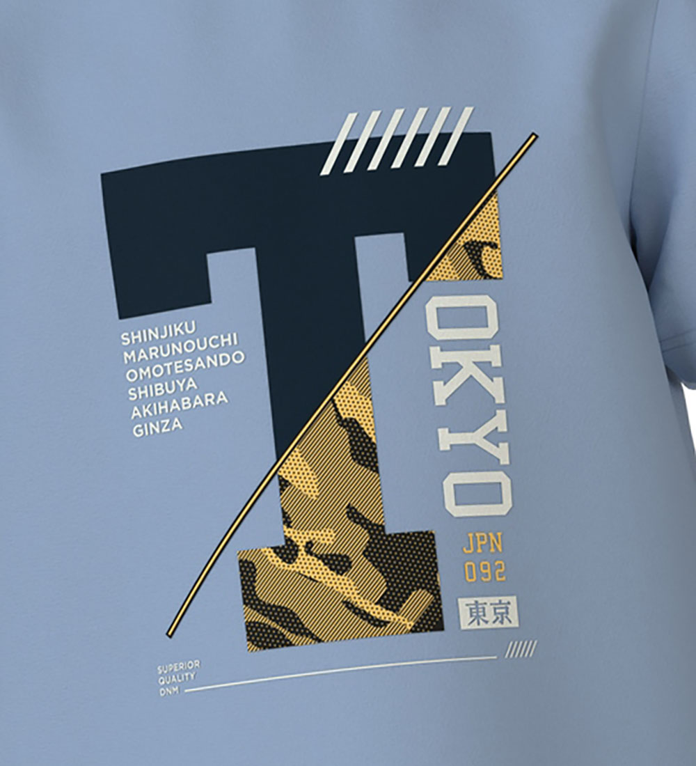 Name It T-shirt - NkmVilogo - Chambray Blue/Tokyo