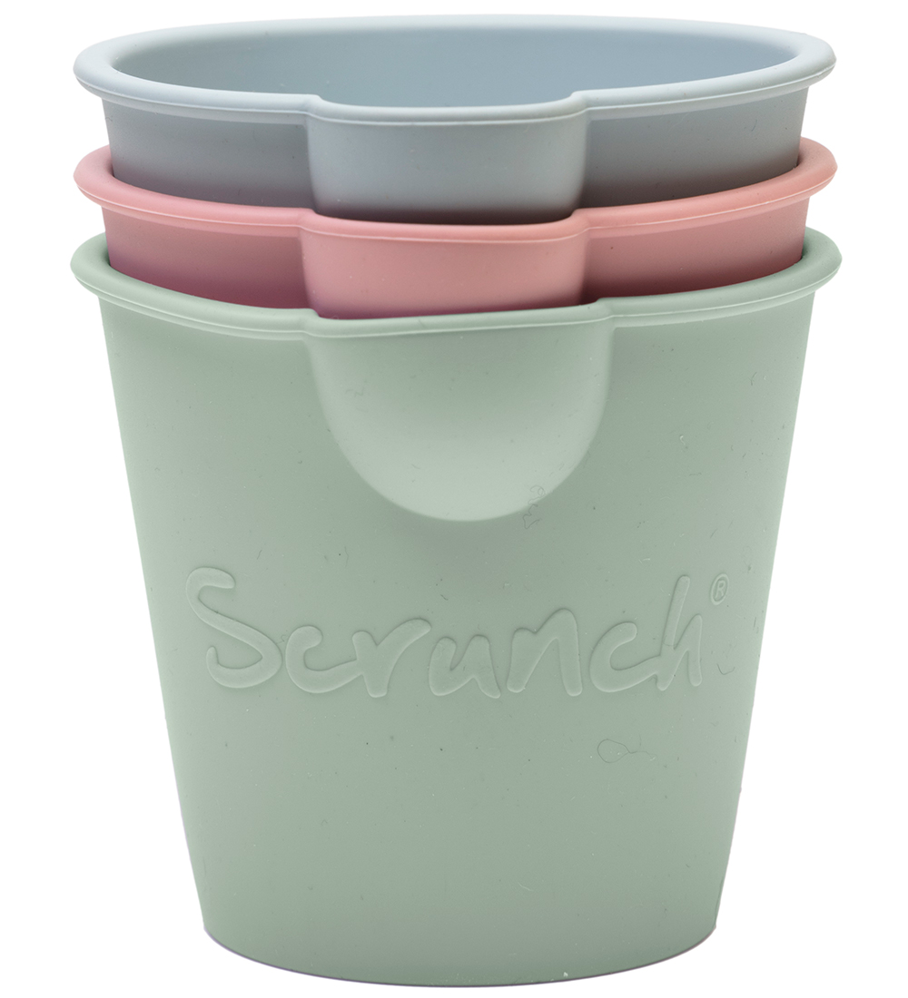 Scrunch Bath Buckets - 3-pack - Sage Green/Dusty Rose/Ankaägg Bl