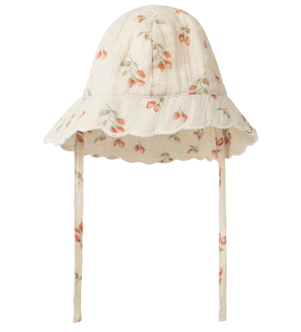 Lil' Atelier Sun Hat - NbfBiba - Turtledove/Strawberry