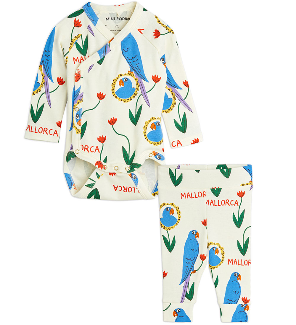 Mini Rodini Set - Hosen/Body - Parrots Aop - Multi