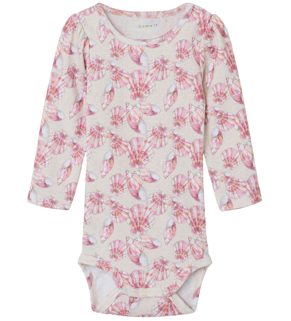 Name It Bodysuit L/æ - NbfJellia - Peyote Melange w. Seashells