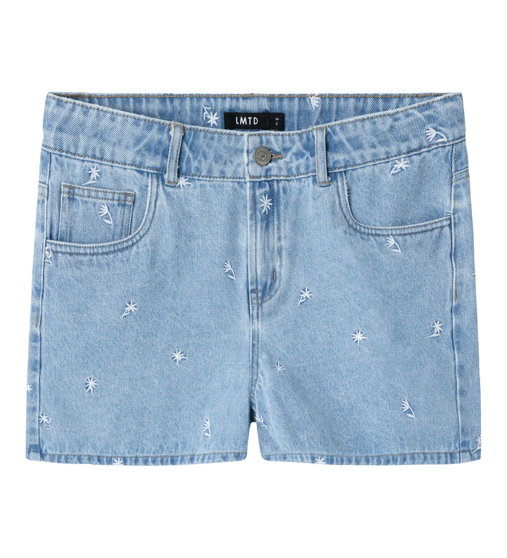 LMTD Stuttbuxur - NlfEmbizza - Light Blue Gallaefni M. Blóm