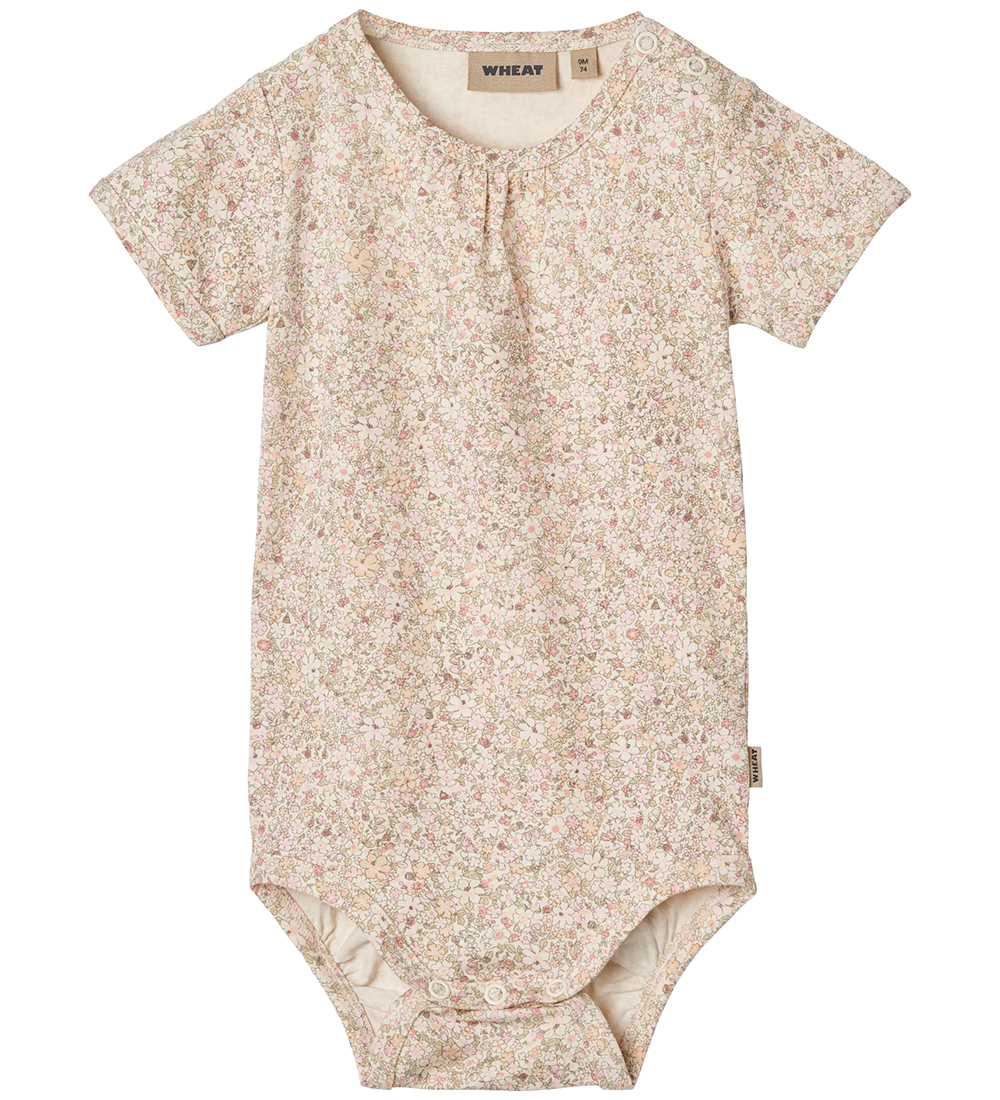 Wheat Bodysuit k/æ - Linette - Cream Flower Meadow