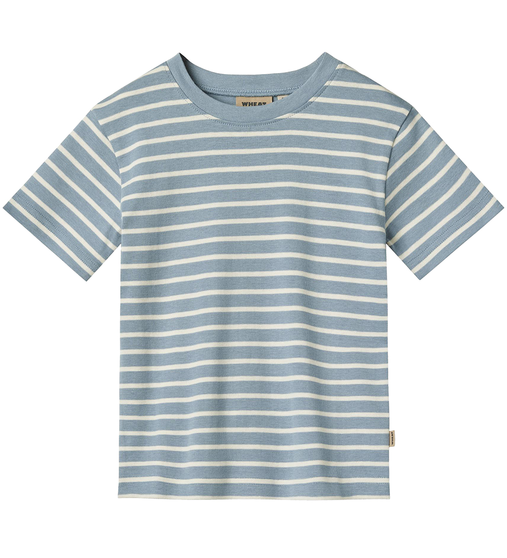 Wheat Stuttermabolur - Fabian - Ashley Blue Stripe