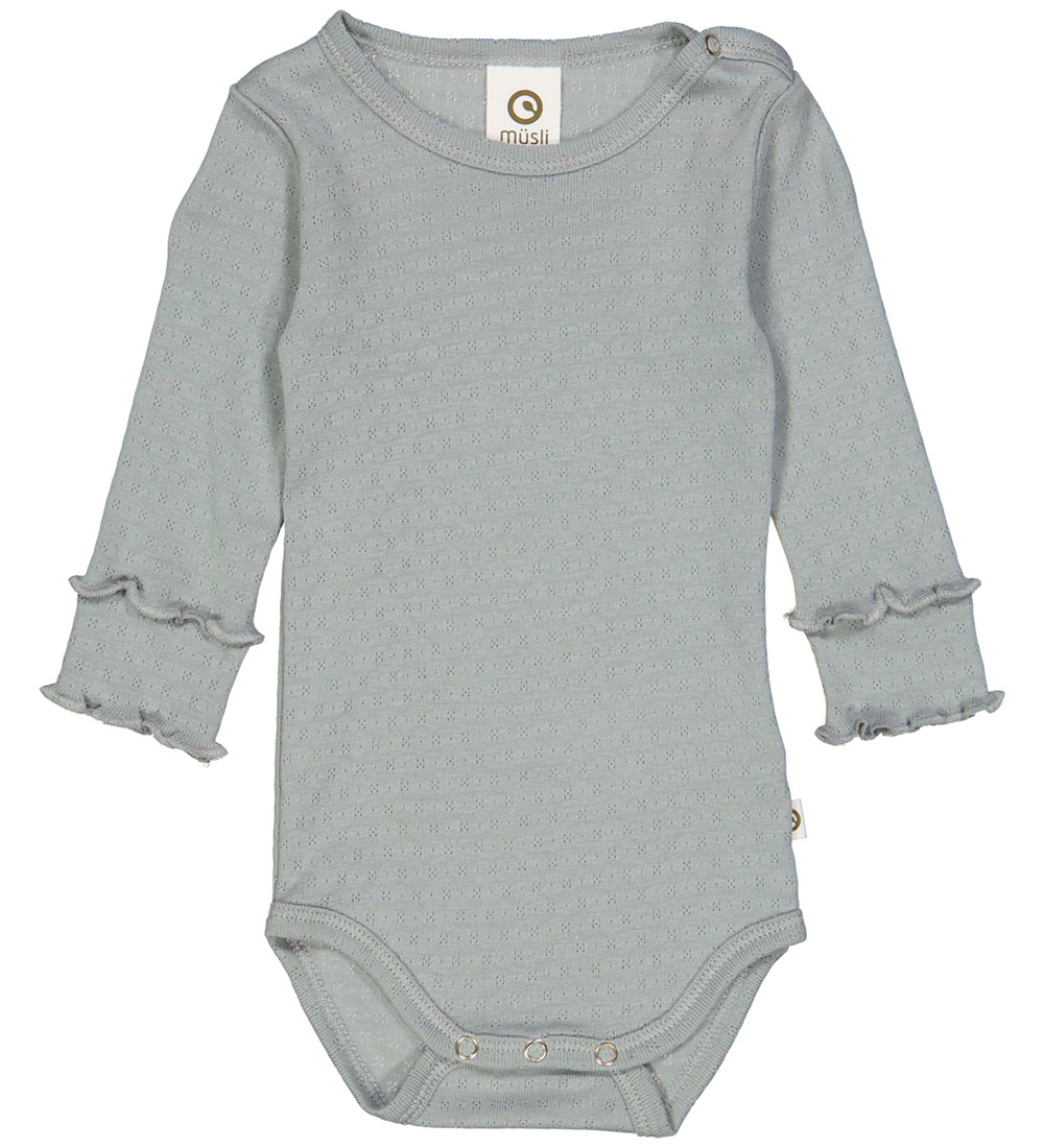 Müsli Samfella L/æ - Pointelle - Jasmine Blue