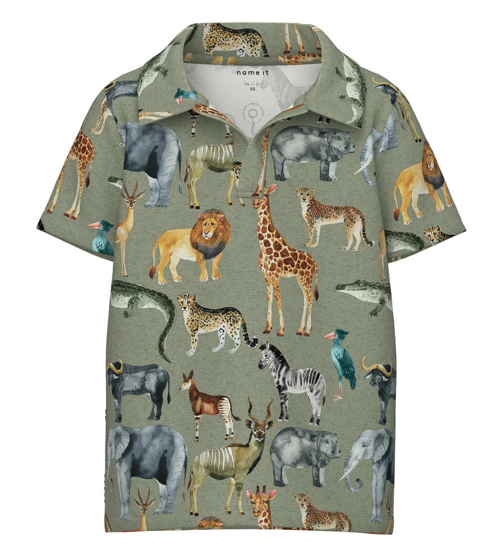 Name It Polo - NmmJale - l Green m. Tiere