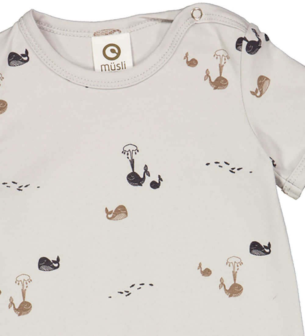 Müsli Summer Romper - Whale - Soft Blue/Mystery Blue/Shade